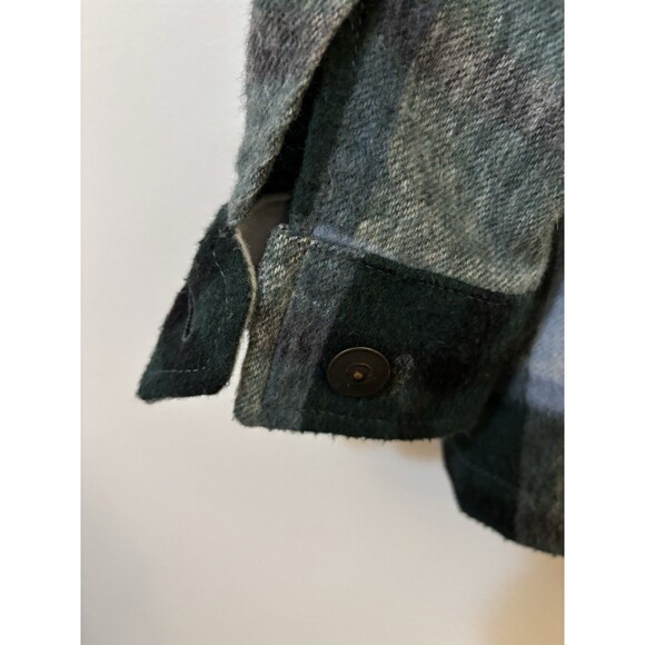 Zara Green and White Wool Blend Plaid Light Weight Shirt Jacket Shacket Size XS - Picture 3 of 4